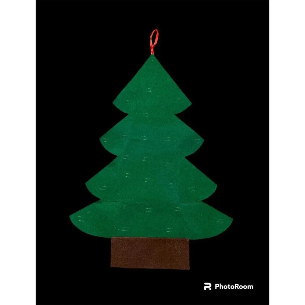 Christmas Tree Decoration Felt Fabric Wall Hook And Loop Ornament Family Kid Fun